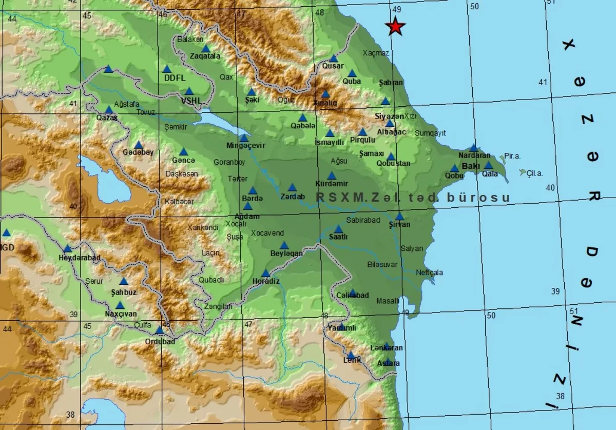 Xəzər dənizində zəlzələ baş verdi
