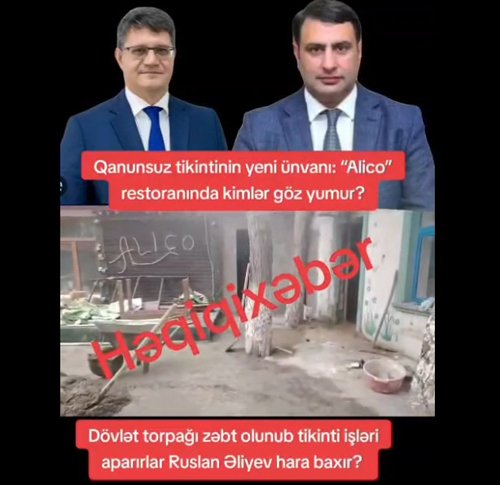 Qanunsuz tikintinin yeni ünvanı: “Alico” restoranında kimlər göz yumur? VIDEO FAKT